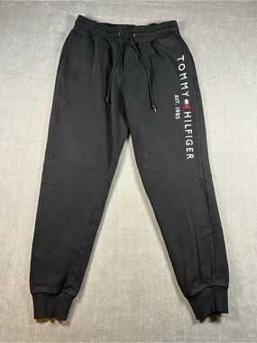 Tommy Hilfiger Men's Black Vertical Logo Jogger Sweatpants W30-32 x L28